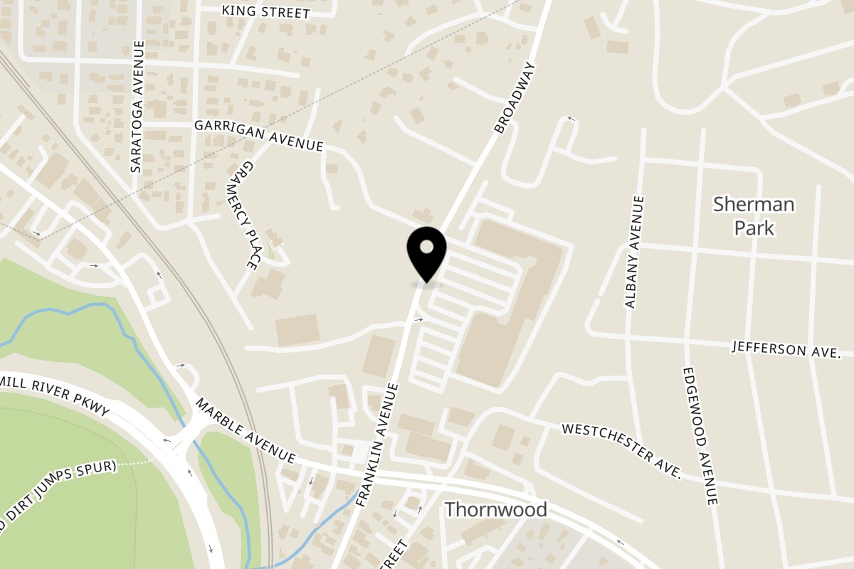Map showing the location of 141 Family Eatery & Cocktails on 1006 Broadway in Thornwood